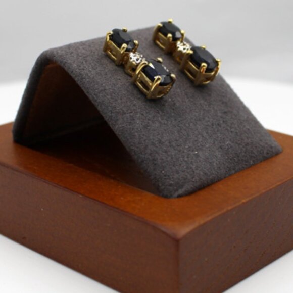 Sapphire and Diamond Earrings - Picture 4 of 7